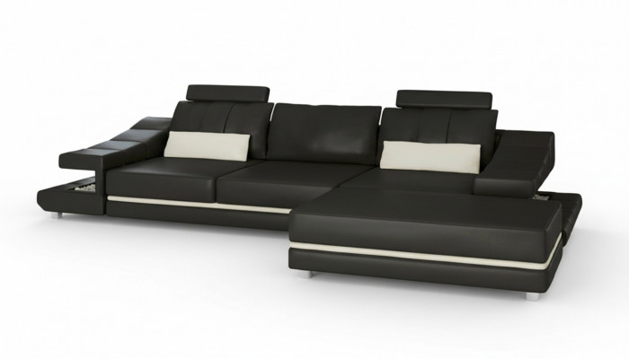 Modern luxury noble sofa leather 3-seater stool living room office NEW art