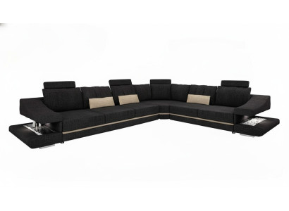 Living room textile black sofa sofas L-shape seat color corner sofa couch upholstered furniture
