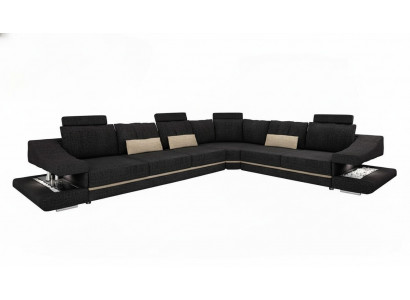 Living room textile black sofa sofas L-shape seat color corner sofa couch upholstered furniture