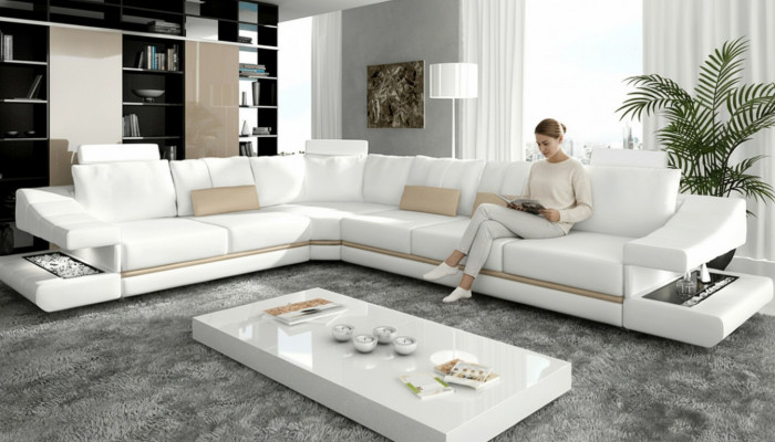Living room modern design sofas couches elegance L-shape corner sofa fabric couch new