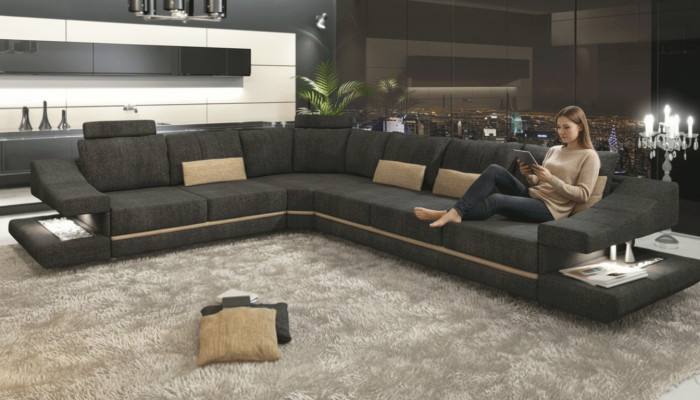 Living room textile new L-shape seat sofa bed furniture corner sofa couch upholstered furniture