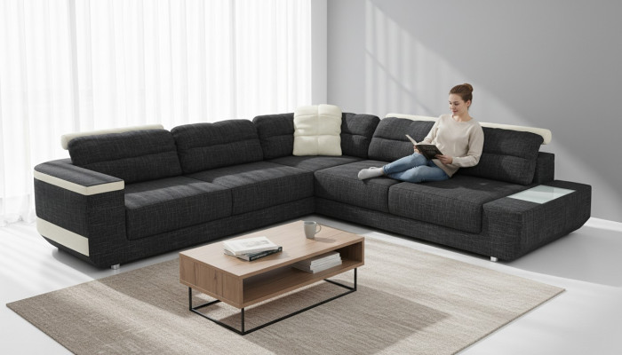Corner sofa upholstery corner seat couch modern L shape big sleep corner sofa living landscape