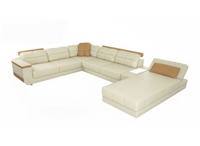 Designer leather fabric seat modern corner sofa U-shaped living room design couch upholstery