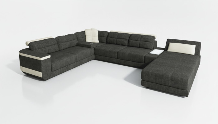 Designer U-shape corner sofa XXL living landscape sofa couch upholstered sofa corner new