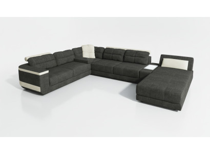 Designer U-shape corner sofa XXL living landscape sofa couch upholstered sofa corner new