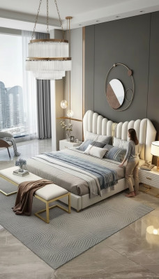 Modern luxury beds upholstered leather textile high-quality bedroom bed