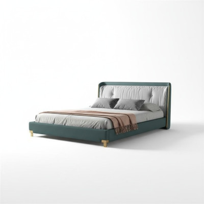 Double bed design upholstered bedroom 180x200cm modern wood