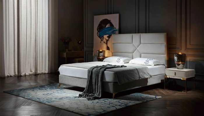 Luxury design bed, upholstered double hotel beds, king size 180x200cm bedroom