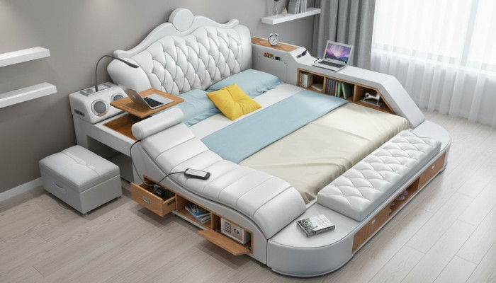 Chesterfield Double Luxury Design Bed Upholstered Beds 180x200 Multifunction