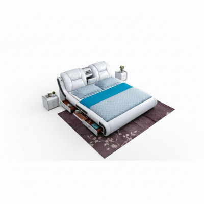Multifunction Sofa Bed XXL Big Beds Boxes USB Hotel Leather Upholstery Drawers