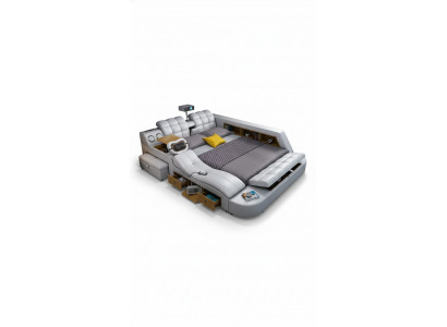 Multifunction Deluxe Beds Massage Bed Hotel Upholstery LED USB Radio