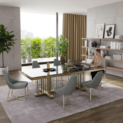 Furniture Table Tables Dining Room Design Kitchen Luxury Modern Marble Dining Table 90x160