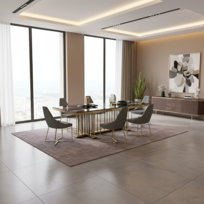 Furniture Table Tables Dining Room Design Kitchen Luxury Modern Marble Dining Table 90x160