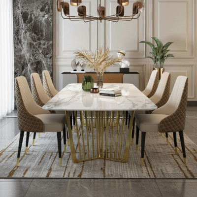 Luxury tables dining room table metal dining table modern furniture gold stainless steel
