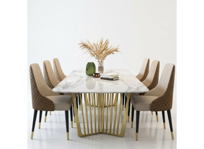 Luxury tables dining room table metal dining table modern furniture gold stainless steel