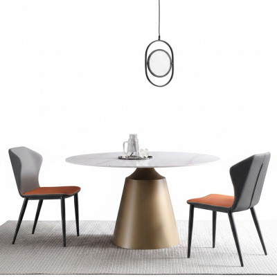 Luxury tables dining table furniture column table marble style dining tables metal stainless steel
