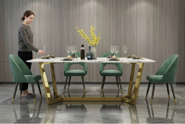 Stainless steel table luxury tables modern dining room furniture dining tables 140x80cm metal
