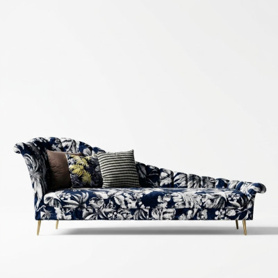 Textile Chaise Lounge Recliner Upholstered Loungers Sofa Relax Chaise Lounge Club Furniture New