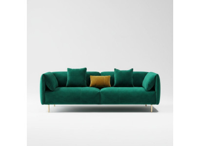 Sofa 2-seater velvet two-seater relax velvet wood club seat design couch lounge