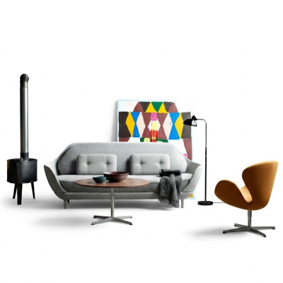 Sofa Living Landscape Relax Seating Design Couch Lounge Fabric Gray Modern Sofas New