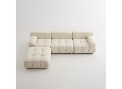 L-shaped sectional sofa, living landscape, relaxing seat design, couch lounge, corner, modern, textile.