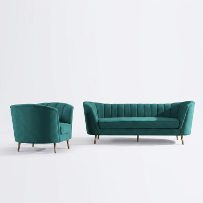 Living landscape Relax velvet seat design couch lounge sofa set 3+1 seater furniture