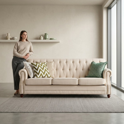 Sofa set 3+1 seater fabric sofa Chesterfield group suites couch sofas