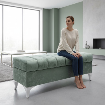 Designer stool chaise lounge living room modern bench footstool 140 x 43cm new
