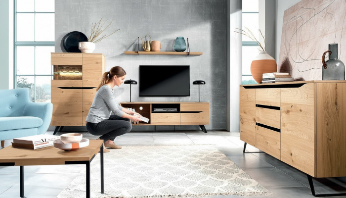 Dresser Sideboard Highboard Cabinet Buffet 2 Doors 3 Drawers Shelf Hotel