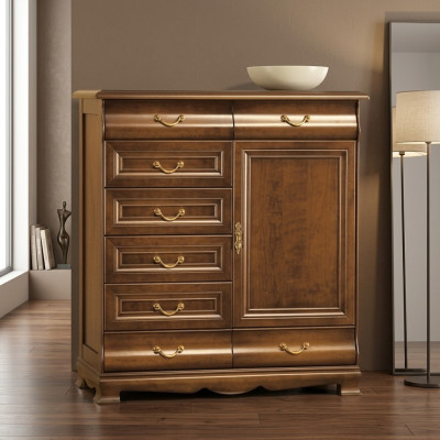 Modern brown dresser, wooden dressers, design furniture, sideboard, shelf, hotel, new.