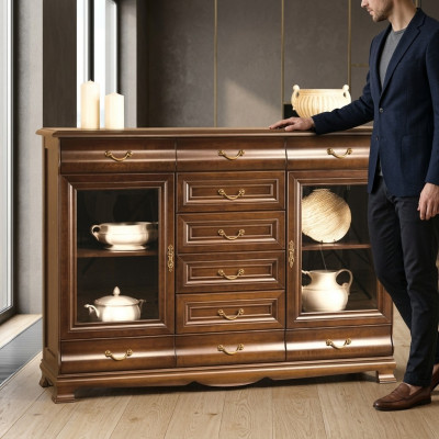 Sideboard cupboard cabinet dressers wood glass living room design furniture shelf hotel