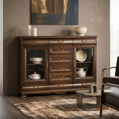 Sideboard cupboard cabinet dressers wood glass living room design furniture shelf hotel