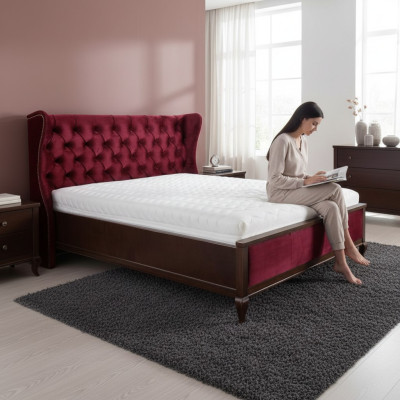 Bedroom bed upholstery design furniture luxury double hotel beds modern fabric