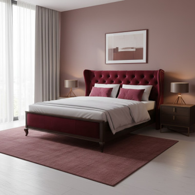 Bedroom bed upholstery design furniture luxury double hotel beds modern fabric