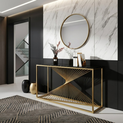 Designer luxury console table console tables wood metal design gold