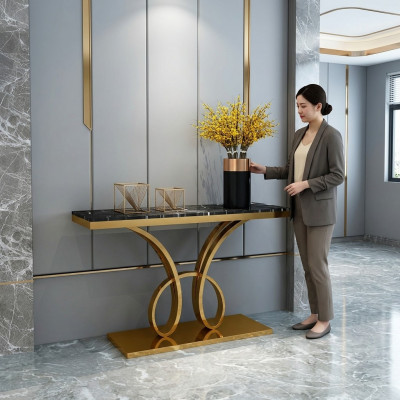 Modern Console Table Designer Gold Handmade Stainless Steel 120x40cm