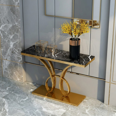 Modern Console Table Designer Gold Handmade Stainless Steel 120x40cm