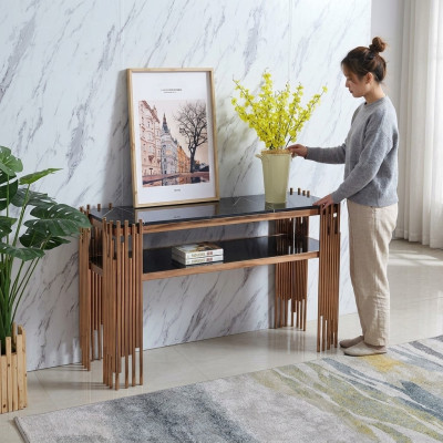 Designer console table wood table console console tables gold-black