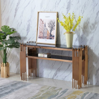 Designer console table wood table console console tables gold-black