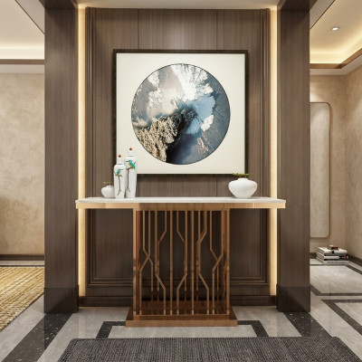 Modern luxury console table console tables wood gold side table