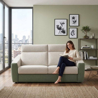 Designer sofa 2-seater fabric sofa sleeper sofa loveseater Italian furniture new