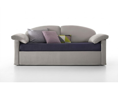 Design sofa, 3-seater couch, upholstered luxury fabric, two-tone, Italian furniture