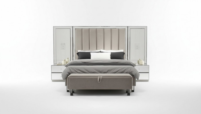 Exclusive luxurious bedroom set: bed, 2 nightstands & bench