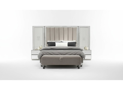 Exclusive luxurious bedroom set: bed, 2 nightstands & bench