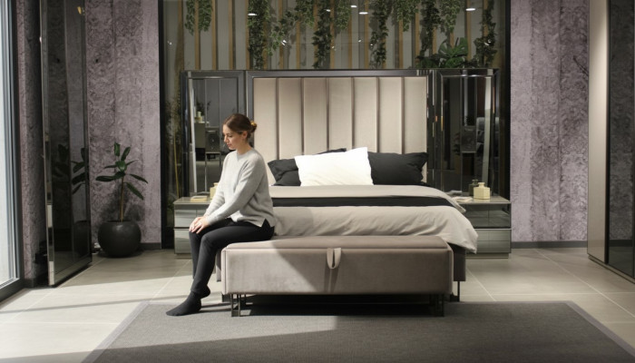 Luxury bedroom set bed + 2x nightstands complete room furniture new