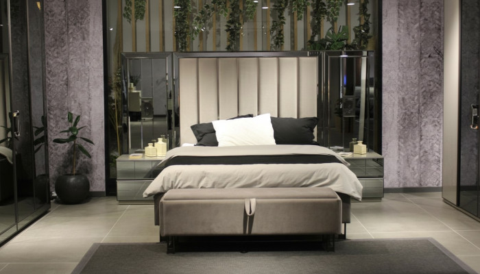 Luxury bedroom set bed + 2x nightstands complete room furniture new