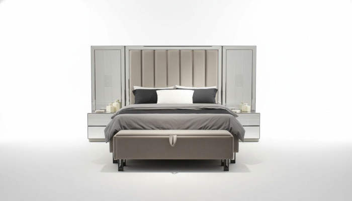 Luxury bedroom set bed + 2x nightstands complete room furniture new