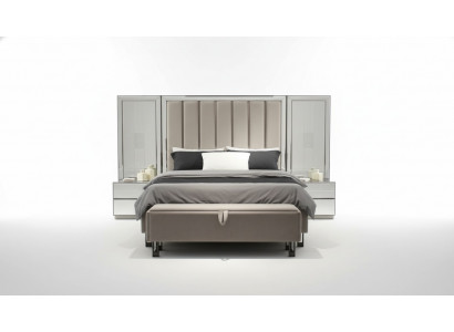 Luxury bedroom set bed + 2x nightstands complete room furniture new
