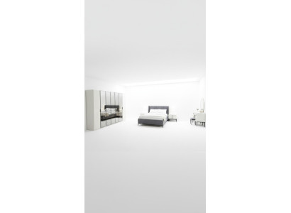 Designer bedroom set bed 2x nightstands wardrobe new and luxurious