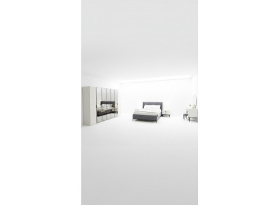 Designer bedroom set bed 2x nightstands wardrobe new and luxurious